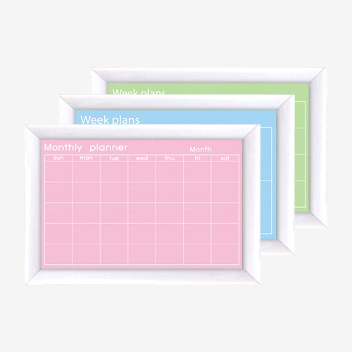 컬러 자석 월간/주중계획표 [핑크/블루/그린] 450mm×600mm